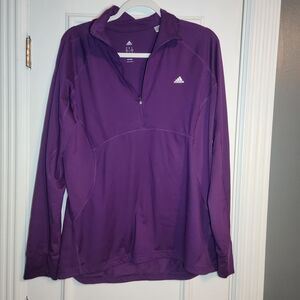adidas Purple Climalite 1/4 Zip Pullover Size X Large